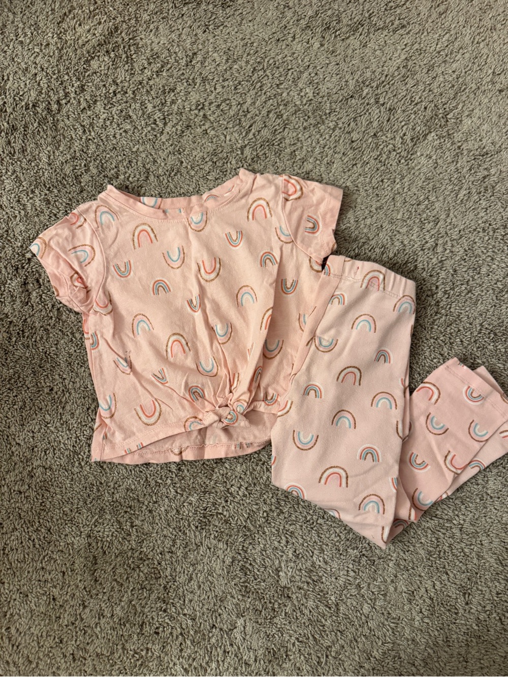 liberty Pink Rainbow Print Kids Matching Set